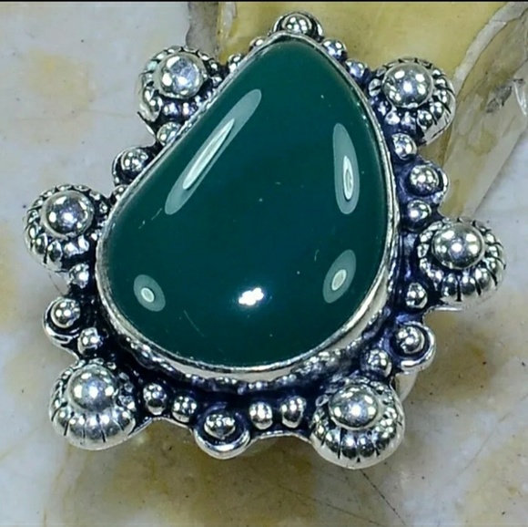 New Chrysoprase 925 Silver Ring. - Picture 1 of 1